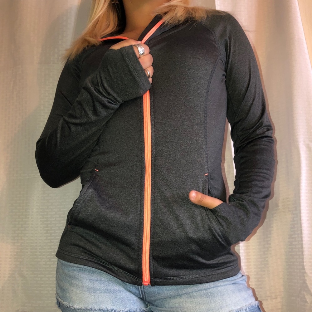 Reebok orange and grey athletic jacket